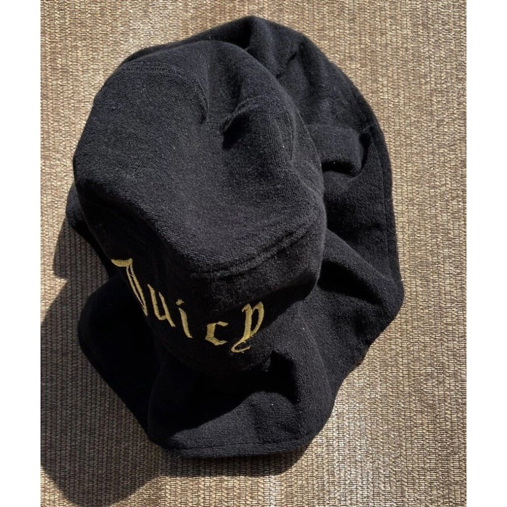 Juicy Couture Women Black Terry Cloth Bucket Hat Sz OS